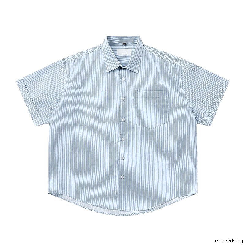 AMI striped minimalist style blue shirt