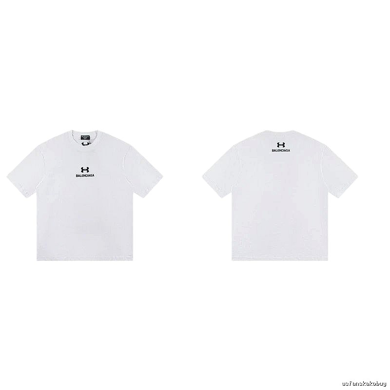 Balenciaga Co-branded Trendy Printed White T-Shirt