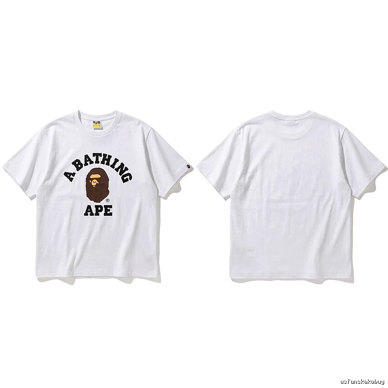 Bape ape head minimalist style white T-shirt