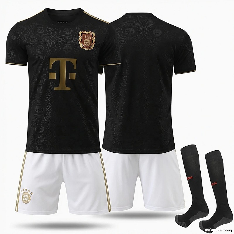 Bayern Munich black gold retro - style jersey