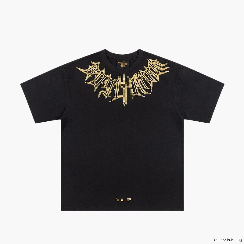 BOY Gold-foiled Gothic Edgy & Trendy Black Short-sleeve T-Shirt
