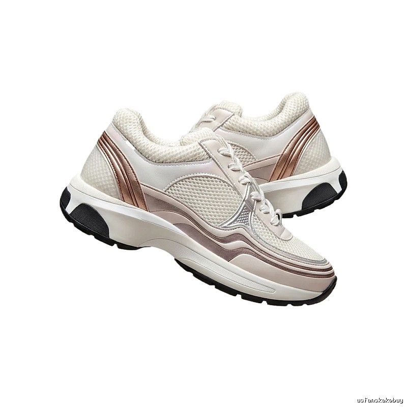 Chanel sporty white running shoes