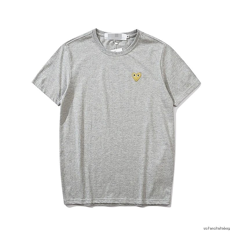Comme des Garcons PLAY 2021-53 Gray Style 2153 Heart Logo T-Shirt Training Look