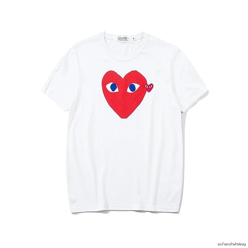 Comme des Garcons PLAY 2023-03 Red Style 2303 Heart Logo T-Shirt Smart Casual