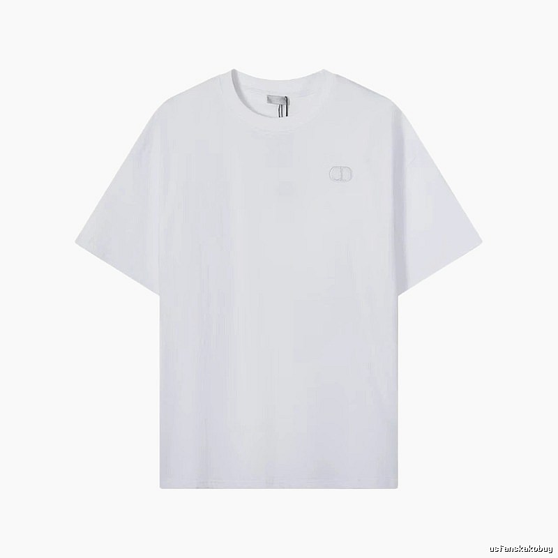 Dior CD Embroidered Minimalist Style White T-Shirt
