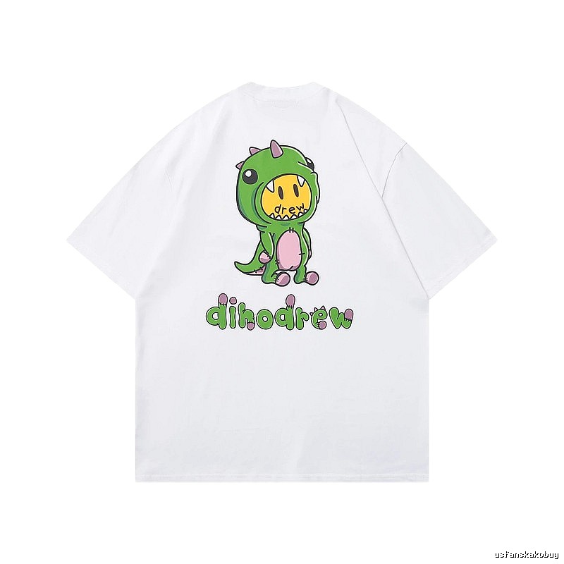 DREW Dinosaur Print Street Style White T-Shirt