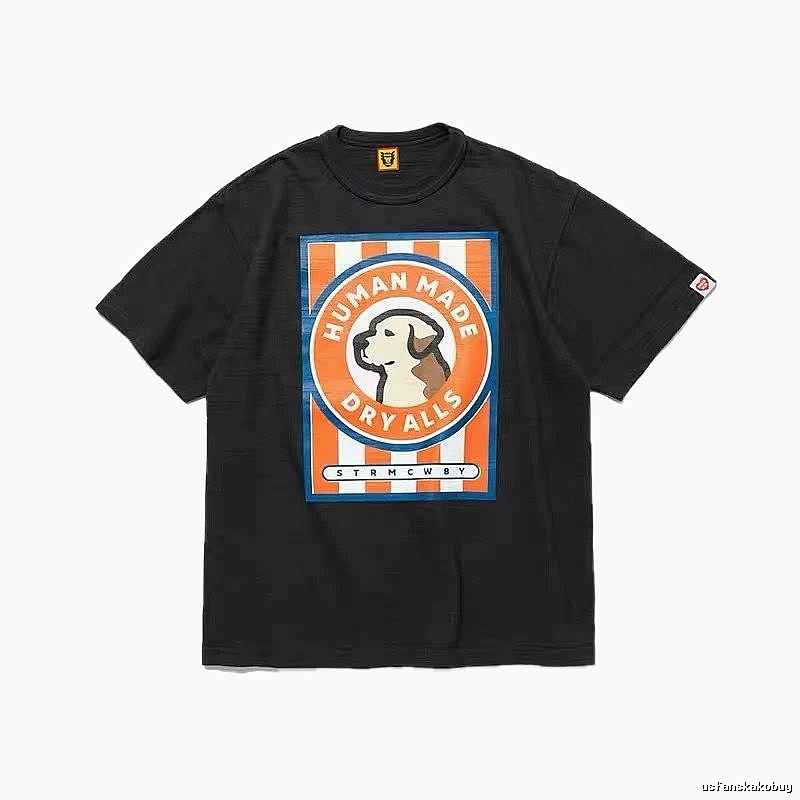 HUMAN MADE DRYALLS Vintage Style Black T-shirt