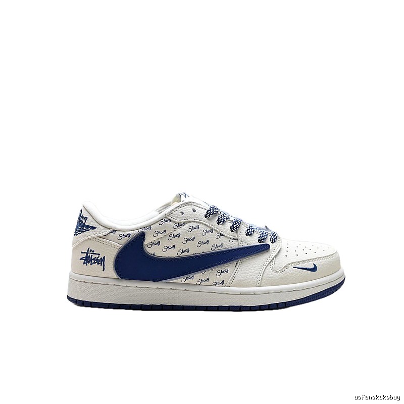 Nike Air Jordan 1 Trendy Style White and Blue Shoes