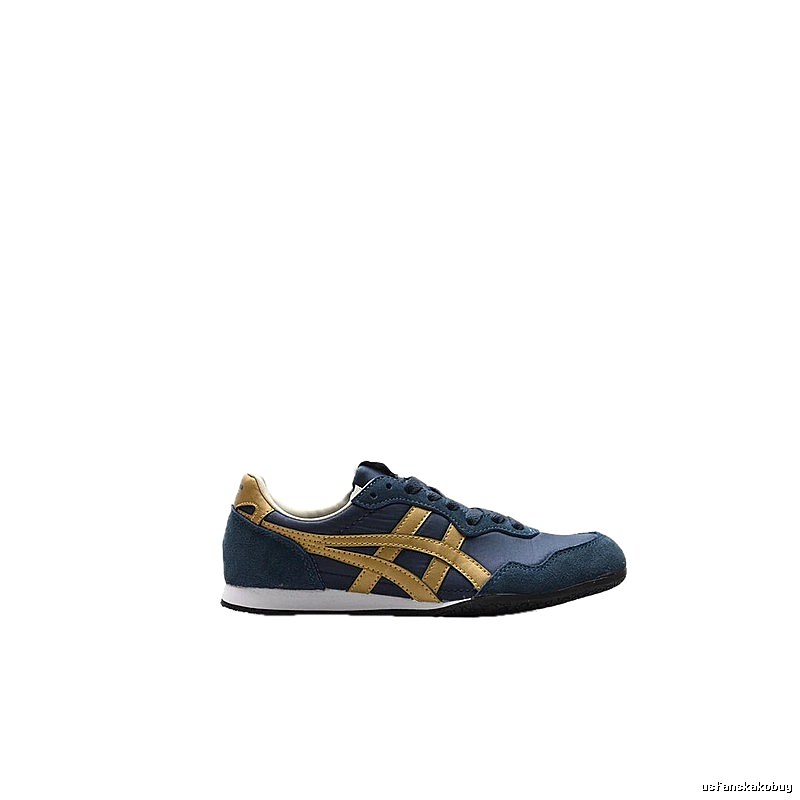 Onitsuka Tiger retro-style blue and gold sports shoes