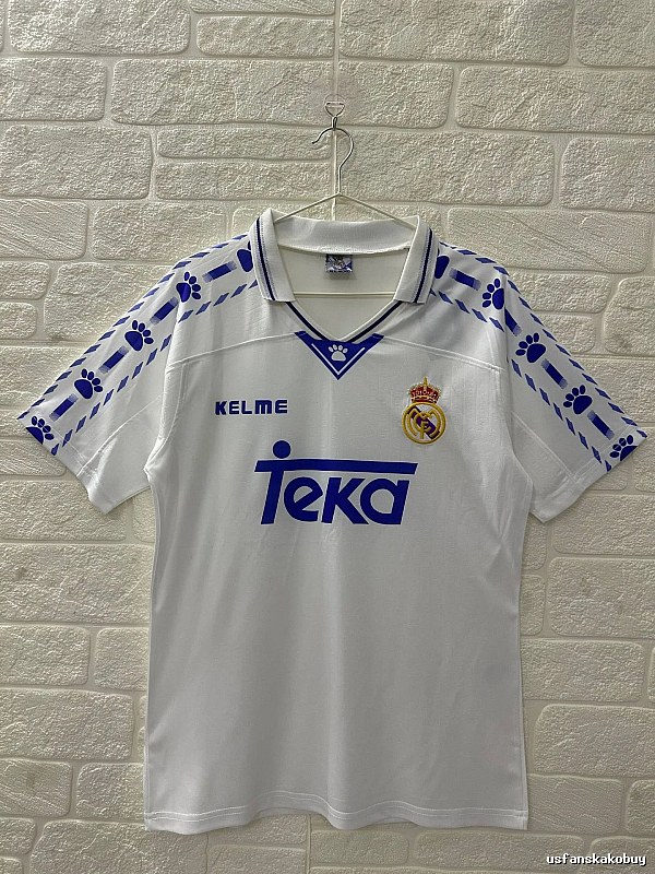Real Madrid Classic Retro Teka soccer jersey White Retro Football for Daily Styling