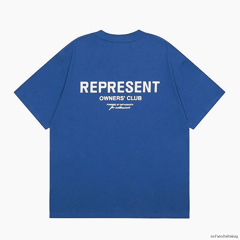Represent Blue Style 801 Owners Club T-Shirt Airport Outfit Logo
