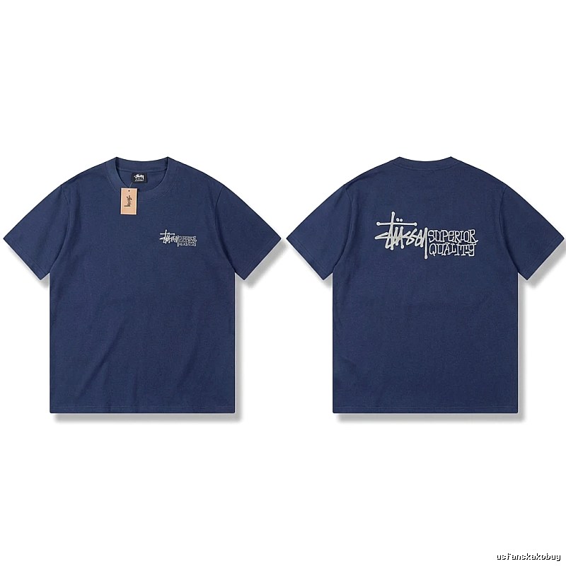 Stussy basic casual dark blue T-shirt