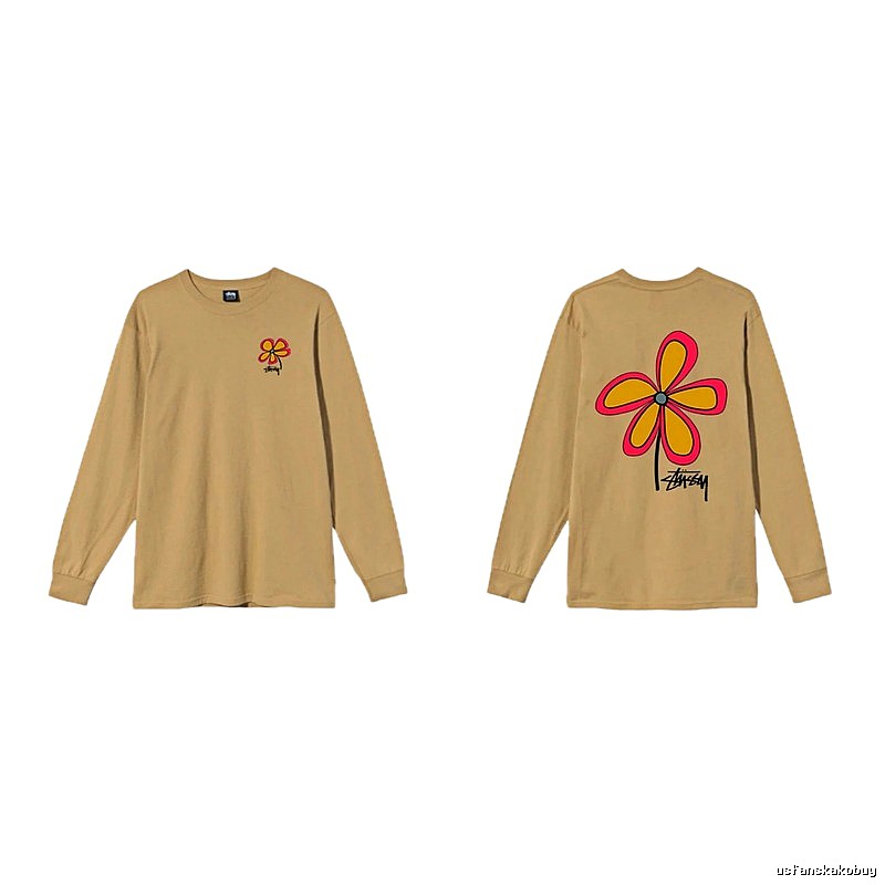 Stussy Floral Casual Khaki Long-Sleeve