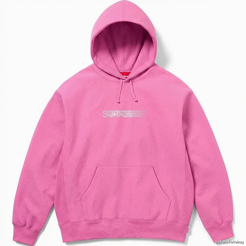 Supreme basic style simple pink hoodie