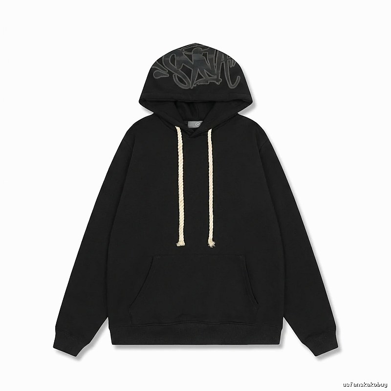 SynaWorld graffiti-style black hoodie
