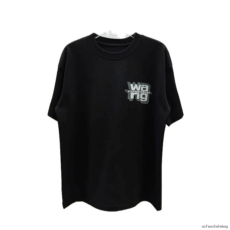 Alexander Wang Printed Street Style Black T-Shirt