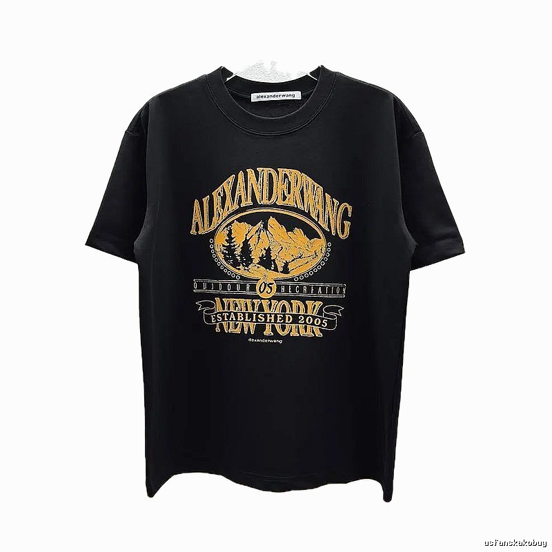 Alexander Wang Vintage Print Black Short-Sleeve T-Shirt