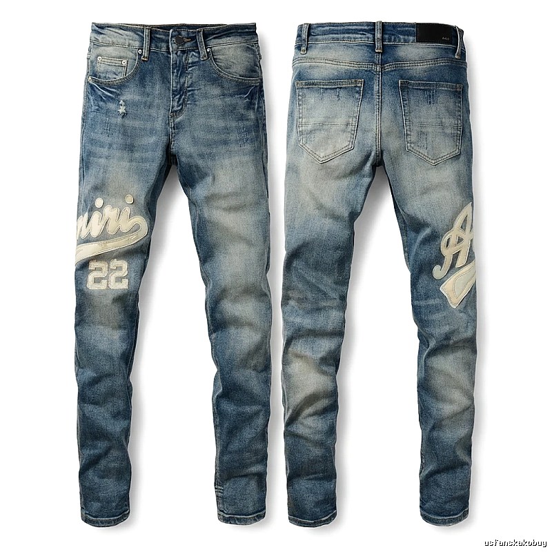 AMI letter-printed jeans