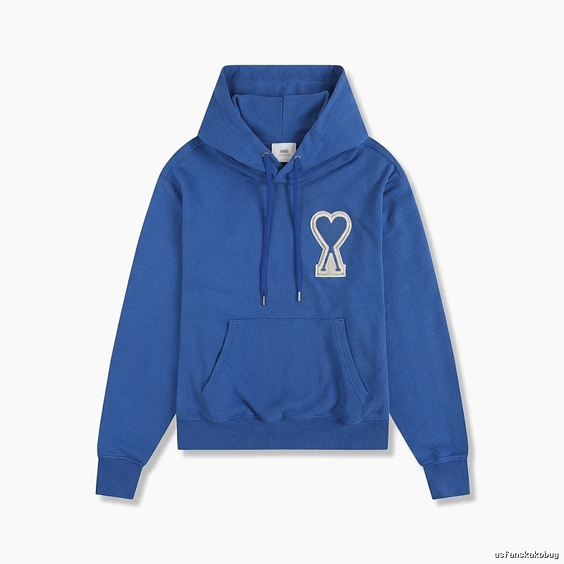 AMI love heart pattern blue sweatshirt