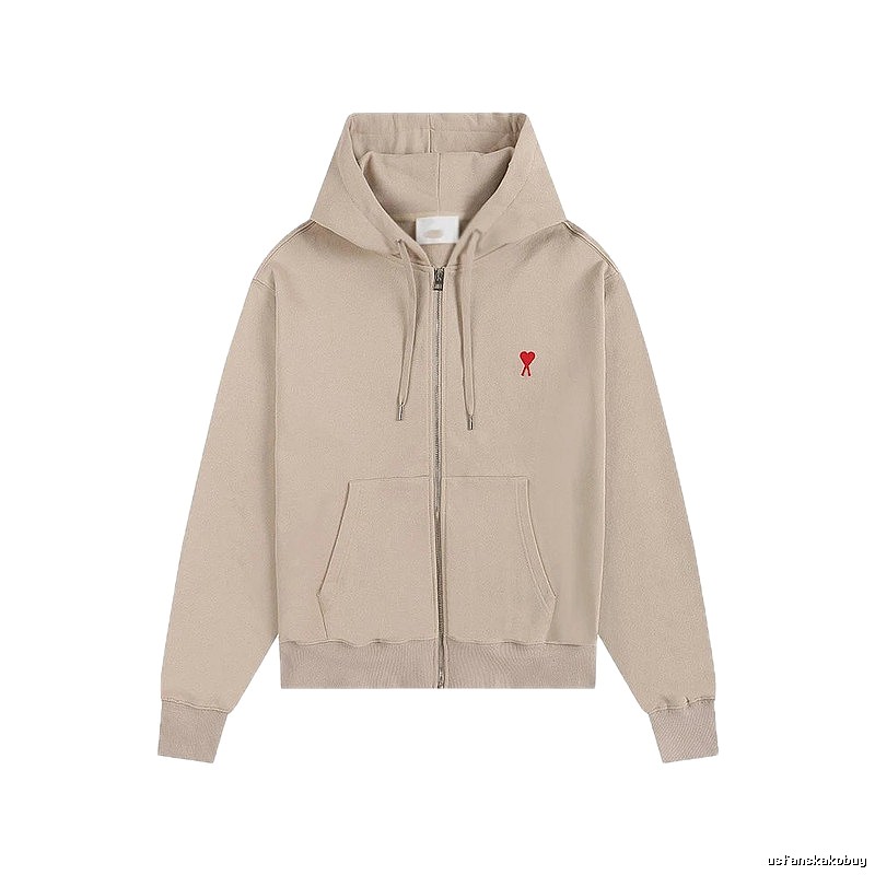 AMI Love Minimalist Style Beige Cardigan