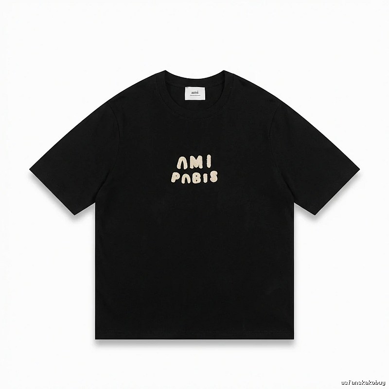 AMI Paris Alphabet Style Black T-shirt