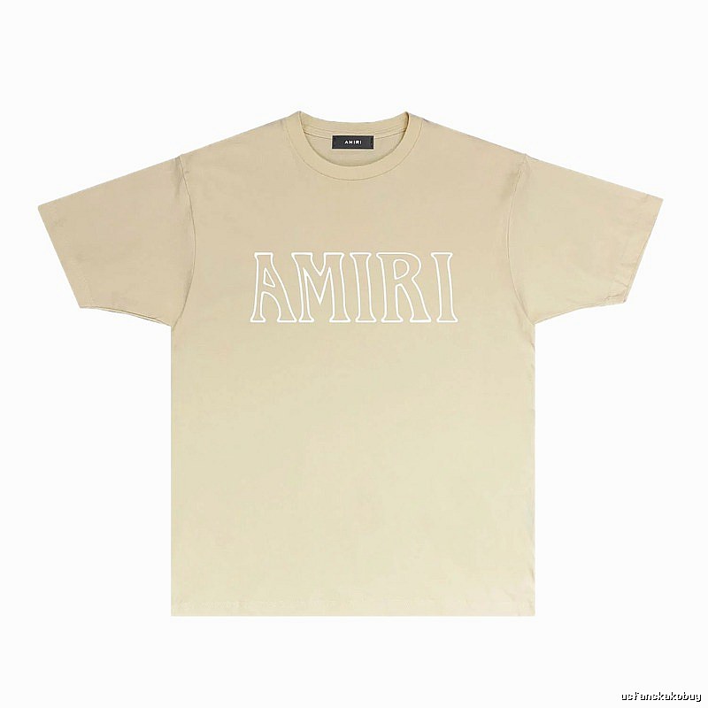 AMIRI Basic Style Simple Beige T-shirt