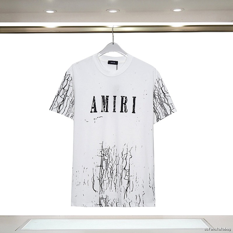 Amiri Easy Match Graphic T-shirt White Blue Amiri for Everyday Use