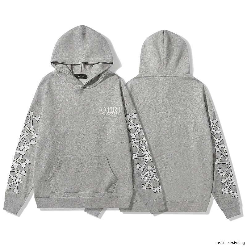 AMIRI gray hoodie with bone print