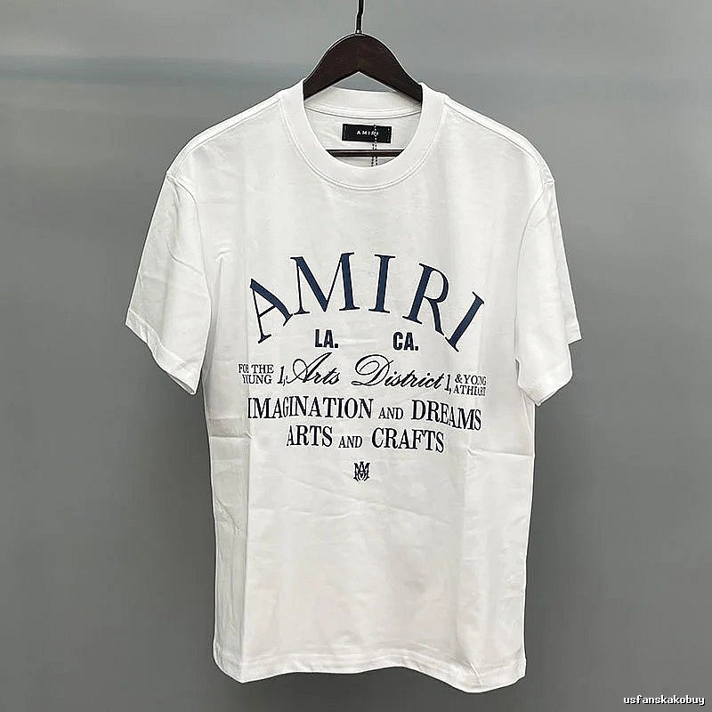 Amiri Letter Graphic White Records Graphic T-Shirt Weekend Wear