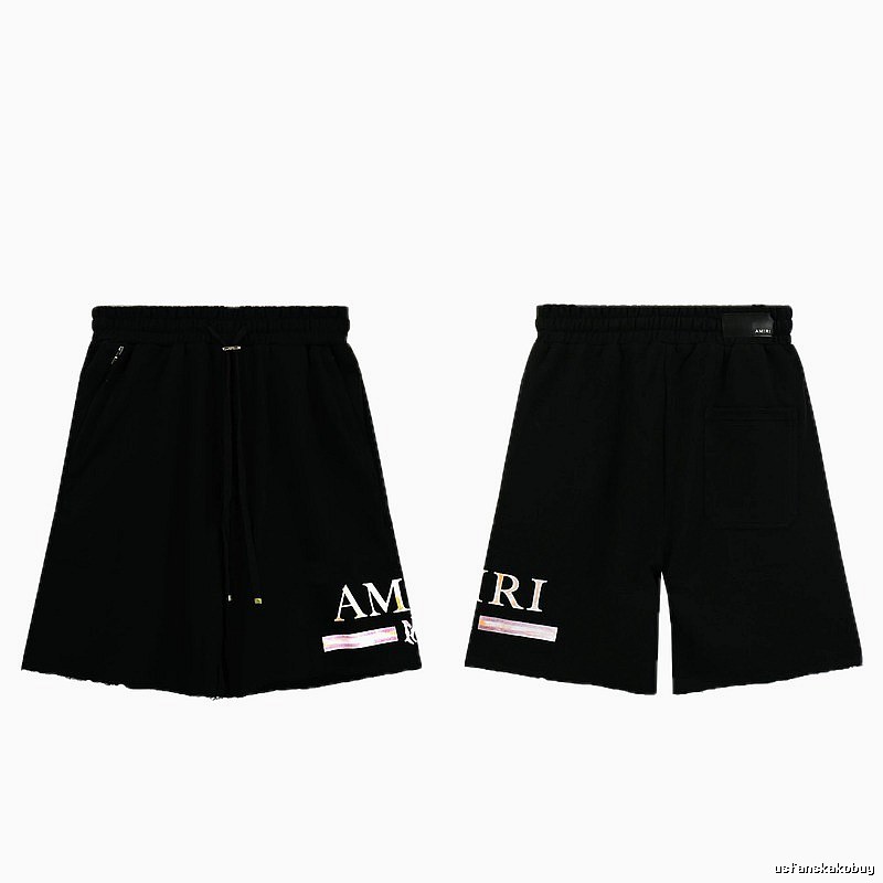 AMIRI Letter Print Street Style Black Shorts