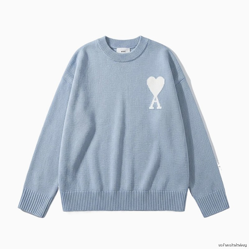AMIRI Love Simple Style Blue Sweater