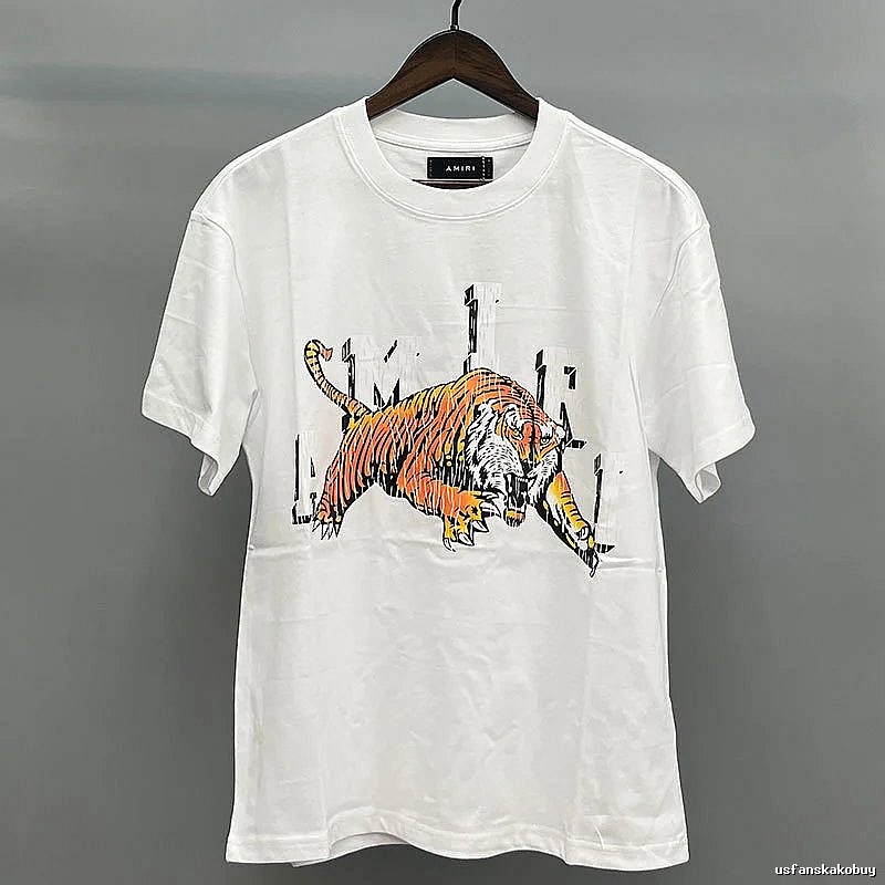 Amiri White Records Graphic T-Shirt Modern Fit