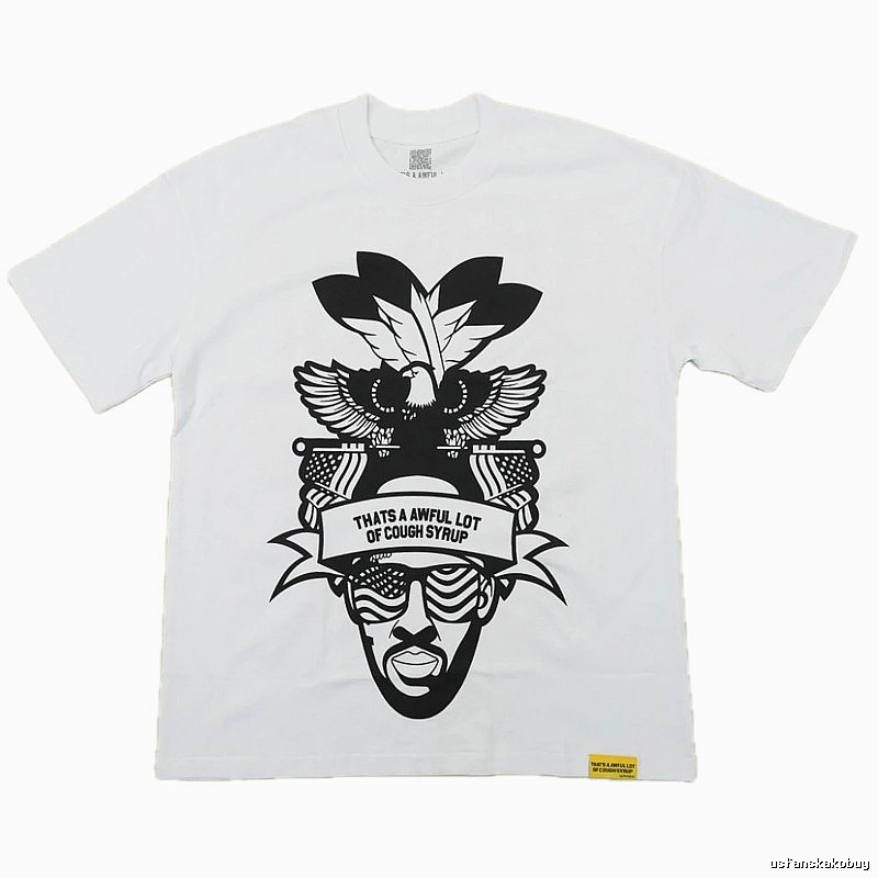 Awful Lot Portrait Print Street Style White T-Shirt