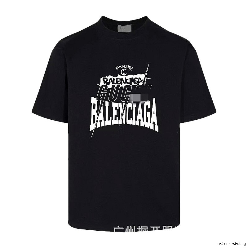 Balenciaga Co-branded Street Style Black Short-sleeve T-shirt