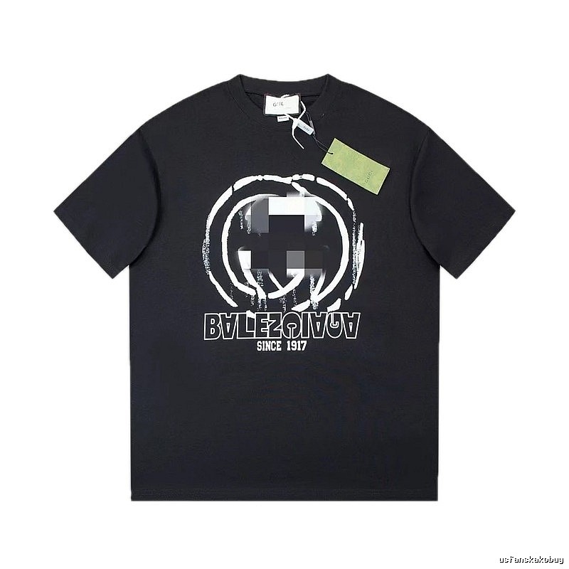 Balenciaga Graffiti Street Style Black T-Shirt