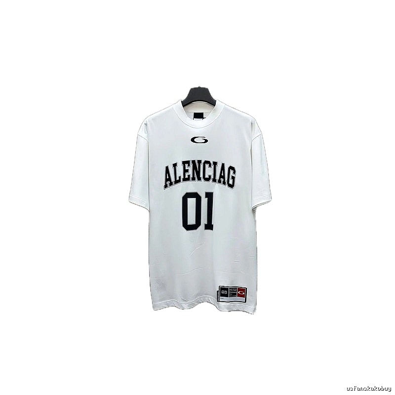 Balenciaga letter-style white T-shirt