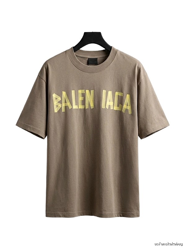 Balenciaga letter trendy brand khaki T-shirt