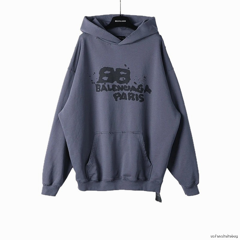 Balenciaga retro-style grey hoodie