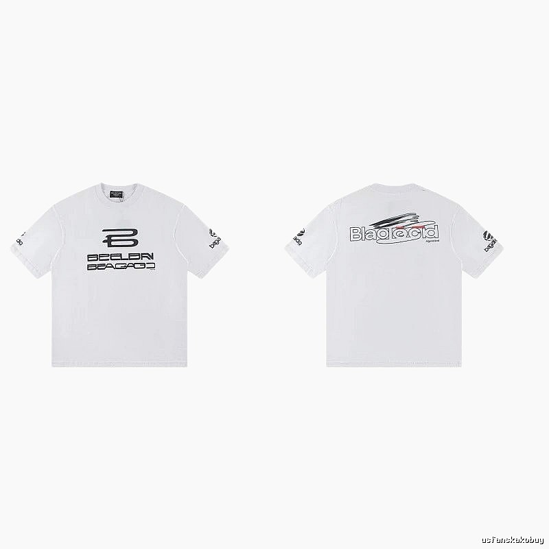 Balenciaga Trendy Racing Print White T-Shirt