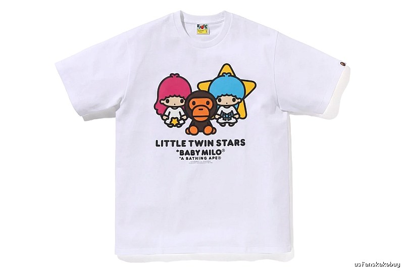 Bape cartoon and childlike white T-shirt