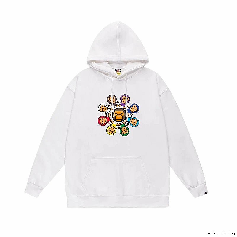 Bape cartoon trendy brand white sweatshirt
