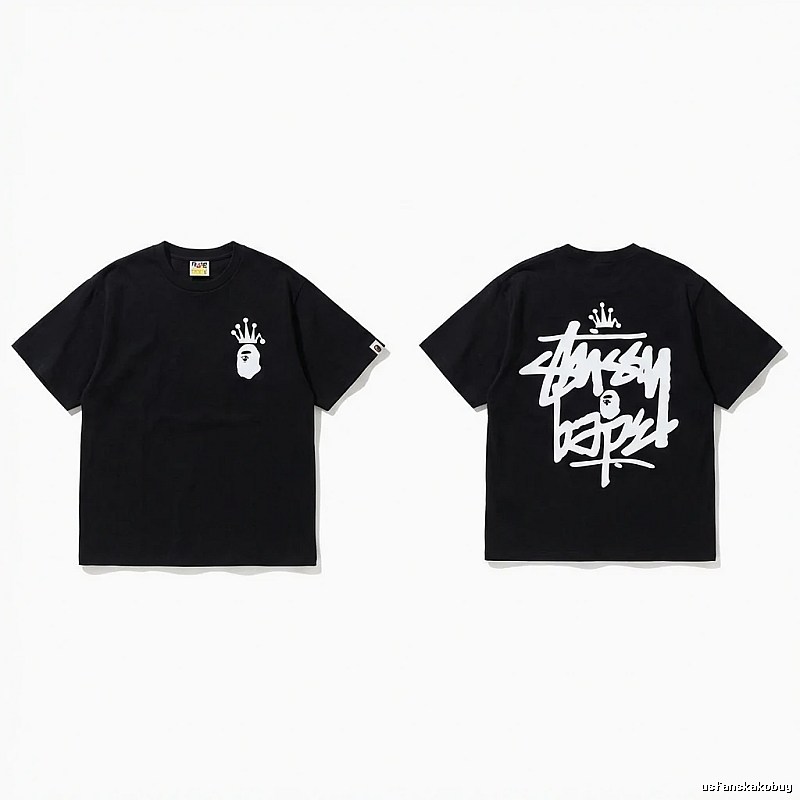 Bape Crown Graffiti Style Short-Sleeve Shirt