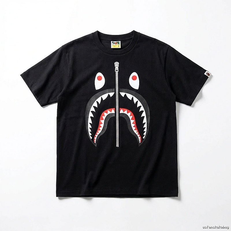 Bape Shark series black short-sleeved shirt