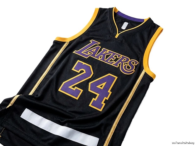 Black and yellow jersey of No. 24 of the Los Angeles Lakers.
