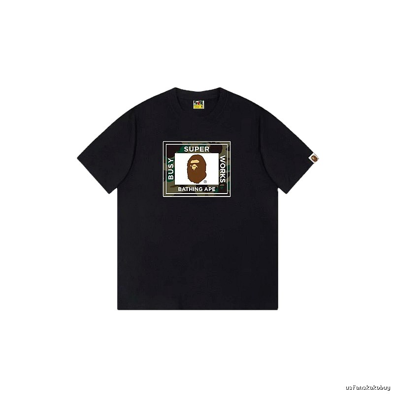 Black T-shirt with Bape ape head print