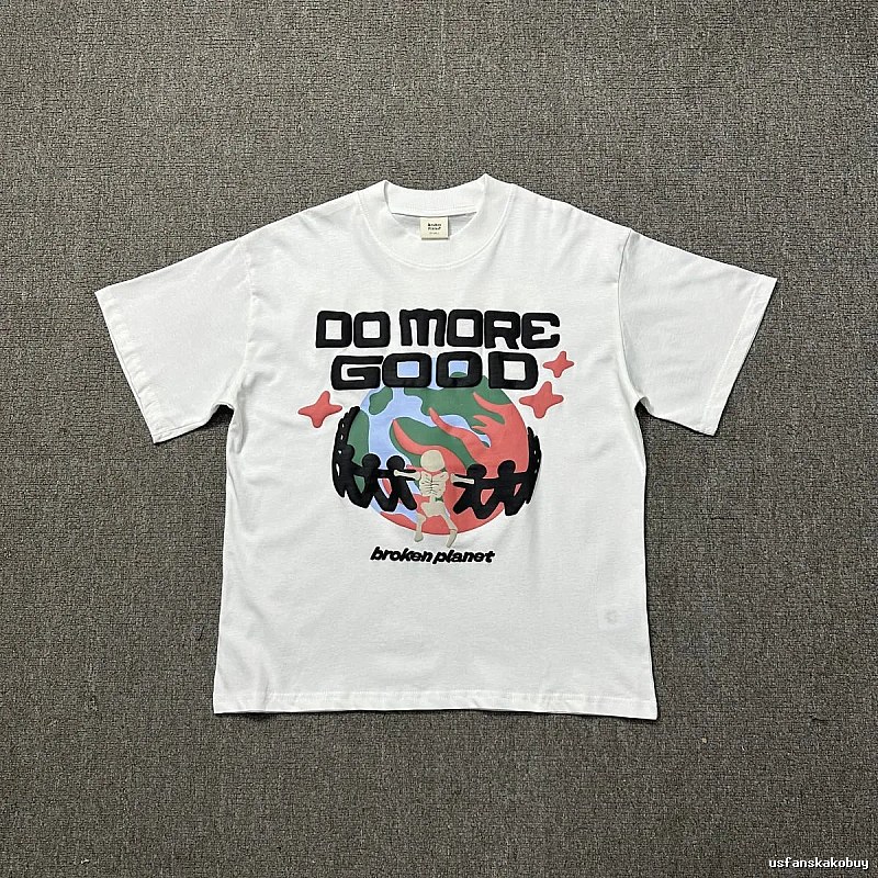 Broken Planet Lightweight Graphic T-shirt White Cotton Bold for Trend Styling
