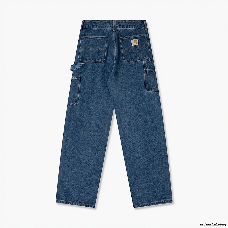 Carhartt workwear style dark blue jeans