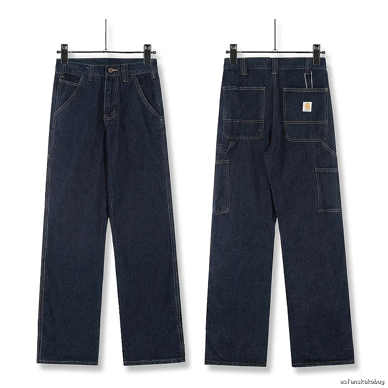 Carhartt workwear style dark blue jeans