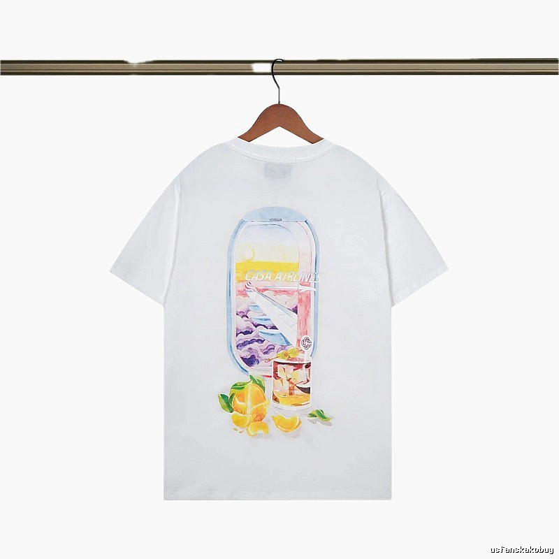 Casablanca Aviation Series Trendy Brand White T-shirt
