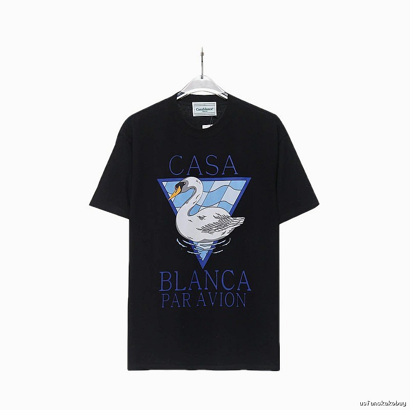 Casablanca black T-shirt with swan print